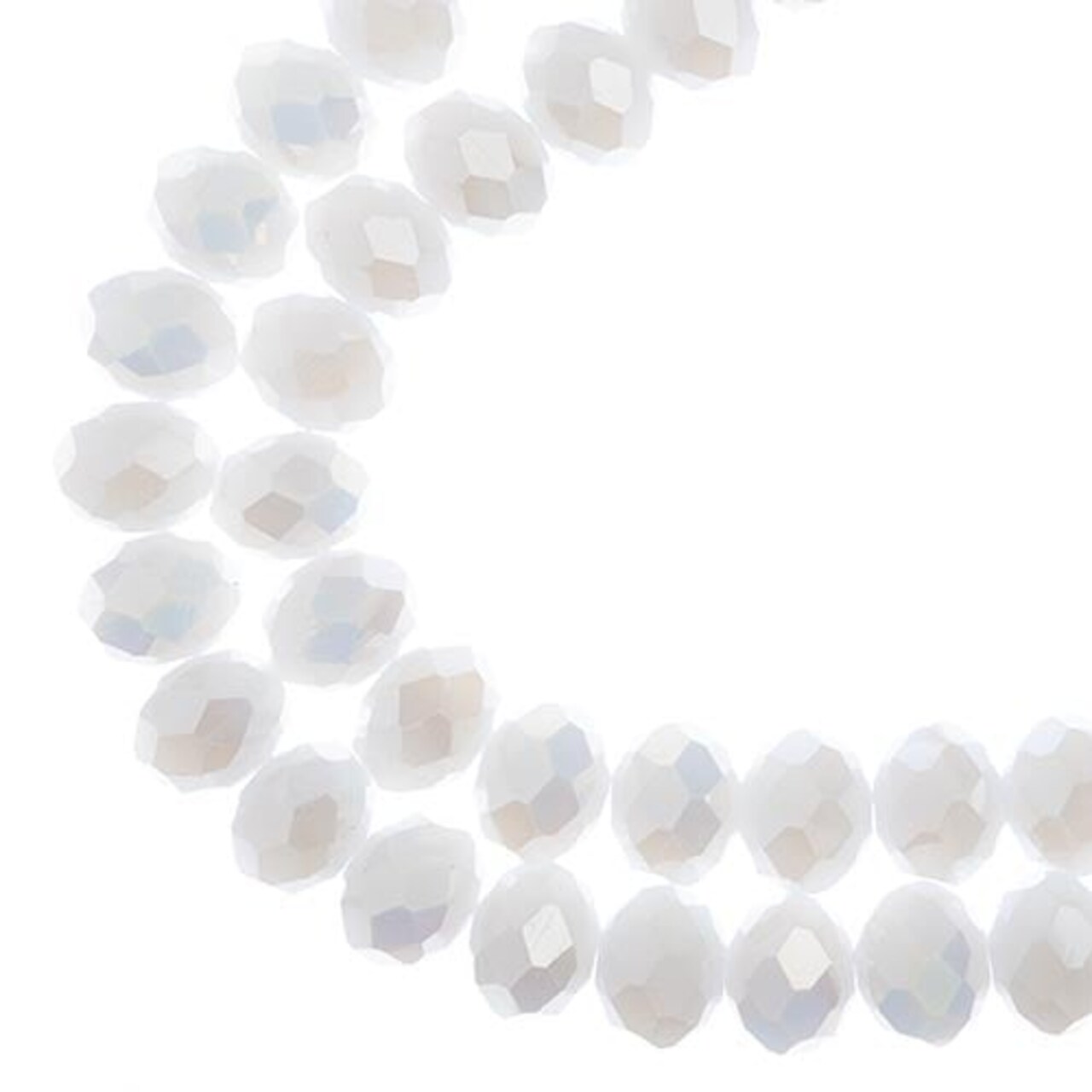 Crystal Lane DIY 2-Strand 7in Opaque Finish Glass Rondelle Donut Bead Strands